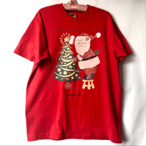 Vintage single stitch Xmas Fruit of the Loom blank - Picture 4 of 4